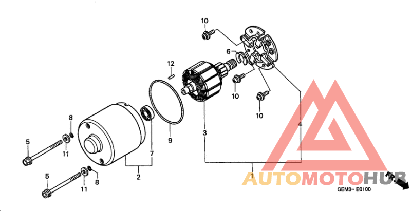 Motor &amp bracket assy front wiper