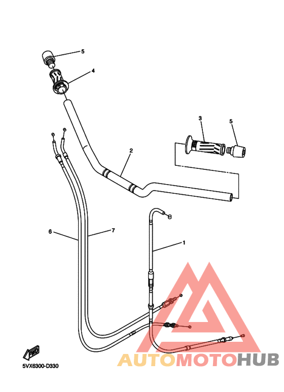 Рулевой рычаг и кабель