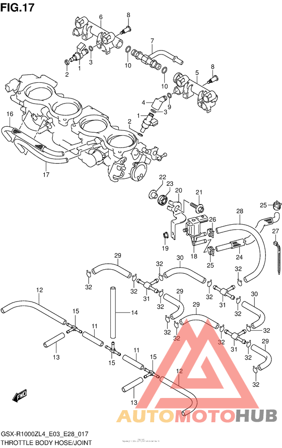 Throttle Body Hose/joint (Gsx-R1000Zl4 E33)