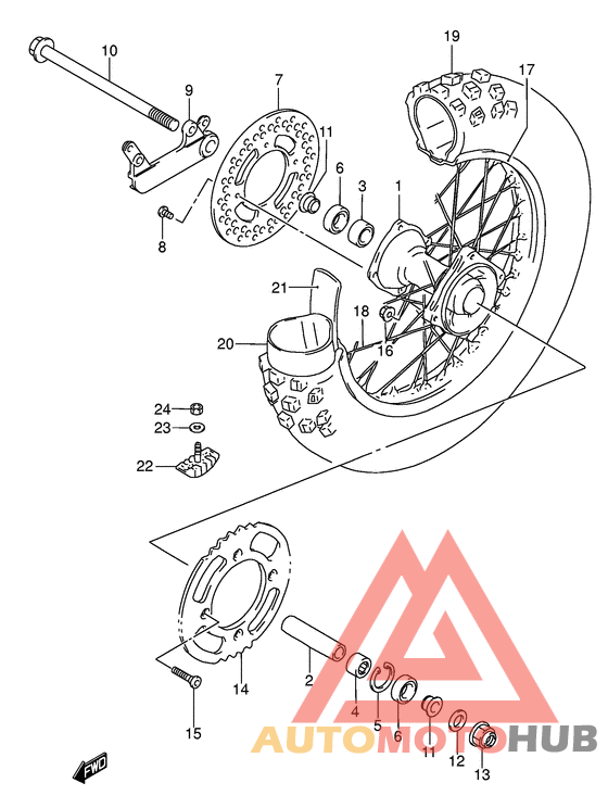 Rear wheel complete assy