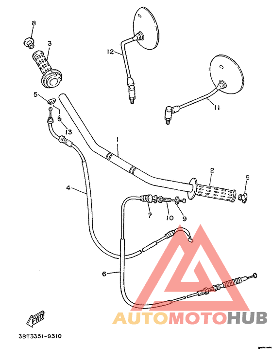 Steering handle. cable