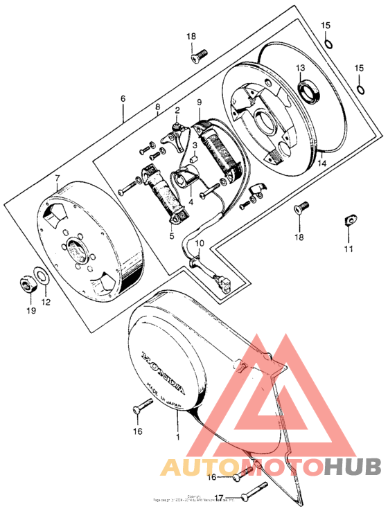 Left crankcase cover + alternator