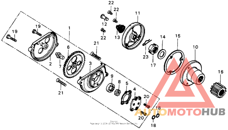 Oil pump + oil filter rotor