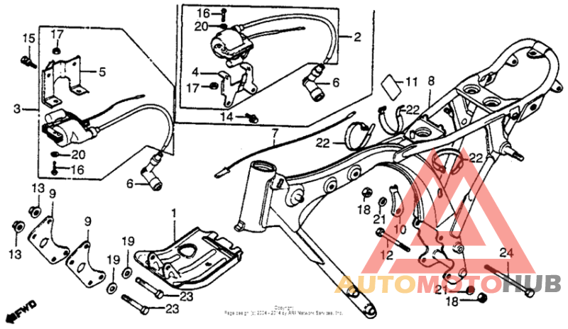 Frame + ignition coil
