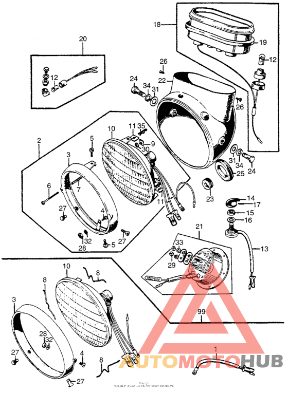 Headlight + speedometer