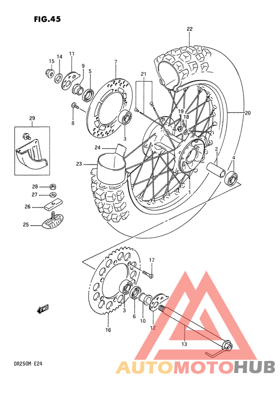 Rear wheel complete assy