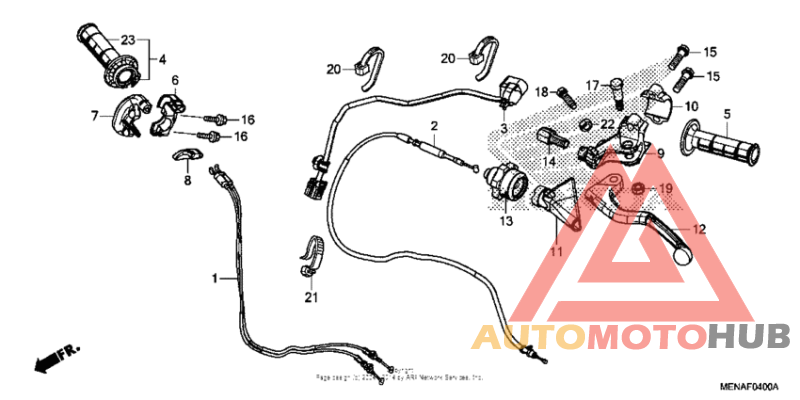 Handle lever + switch + cable