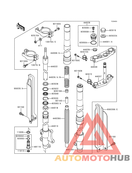 Front fork(1/2)@(kdx250-d2/d3/d4)