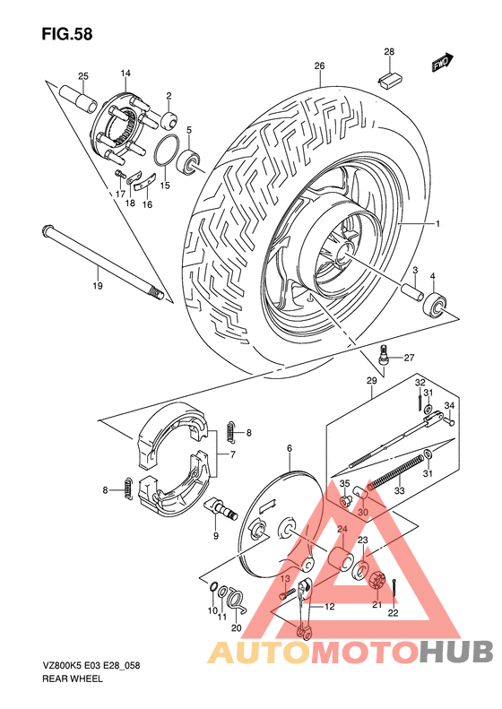 Rear wheel complete assy