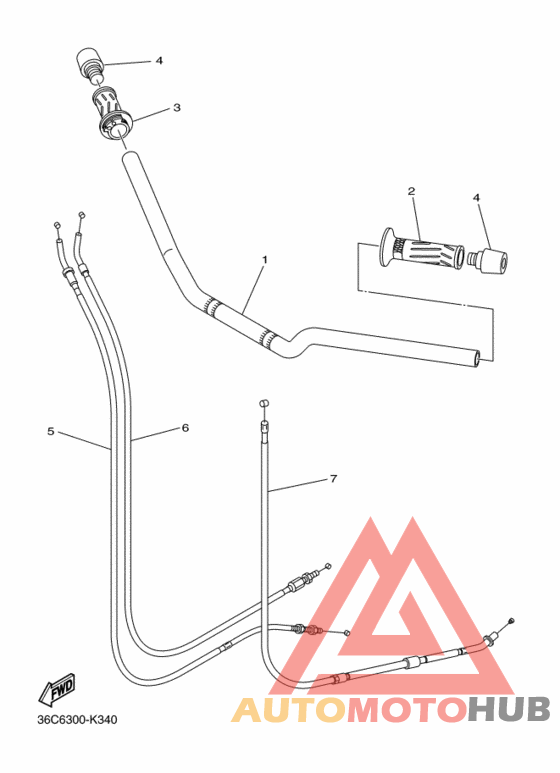 Steering handle & cable