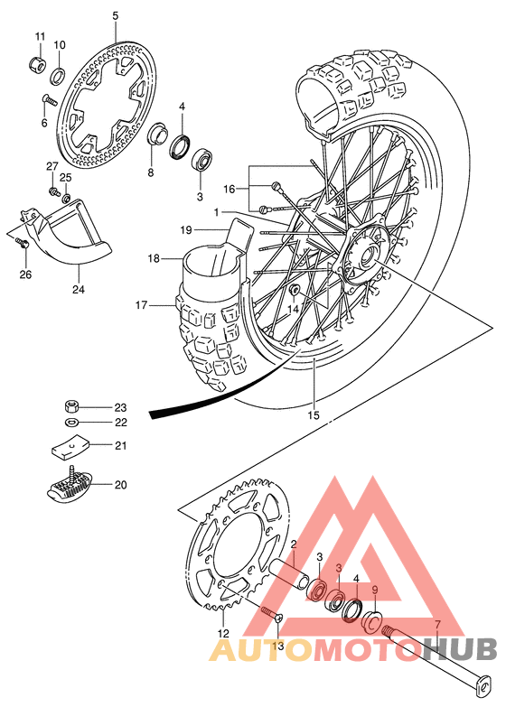 Rear wheel complete assy