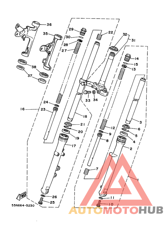 Front fork assy(ur silv