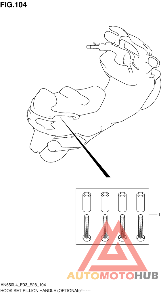 Hook Set Pillion Handle (Optional)
