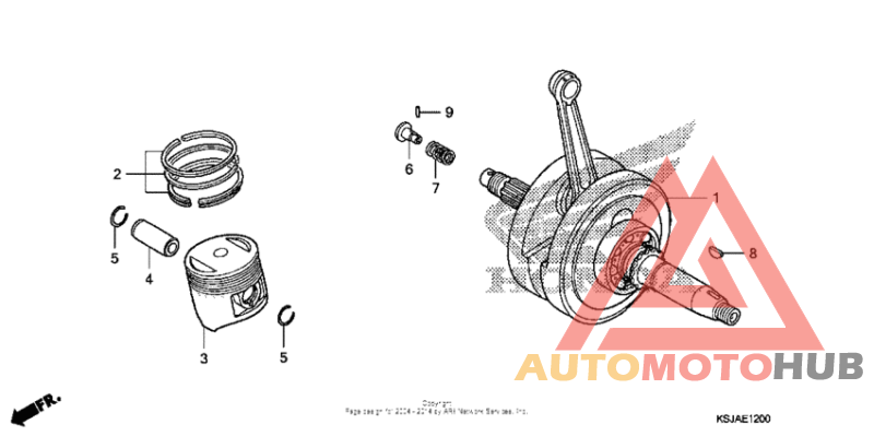 Crankshaft + piston (crf80f)