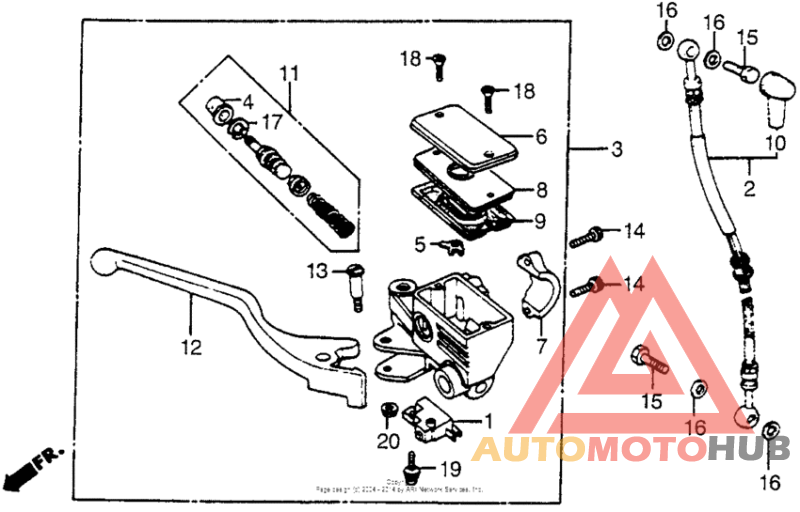 Front brake master cyl.