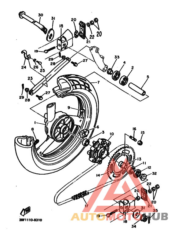 Rear wheel complete assy