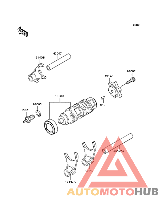 Gear change drum & forks