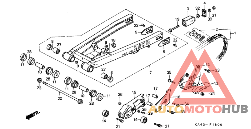 Rear fork/drive chain