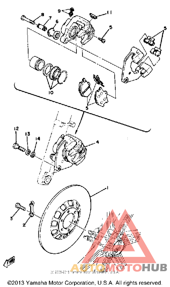 Front disc brake-caliper