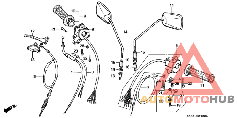 Handle lever/switch/cable