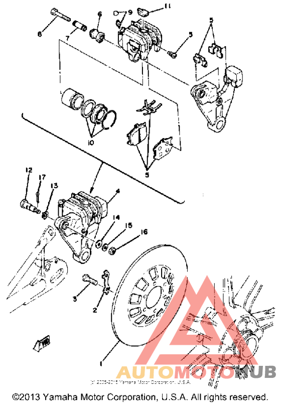 Rear disc brake-caliper