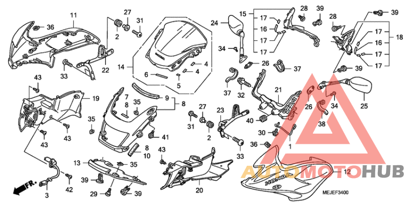 Fr. cowl/side cowl/windsc reen