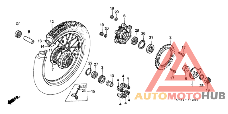 Rear wheel complete assy