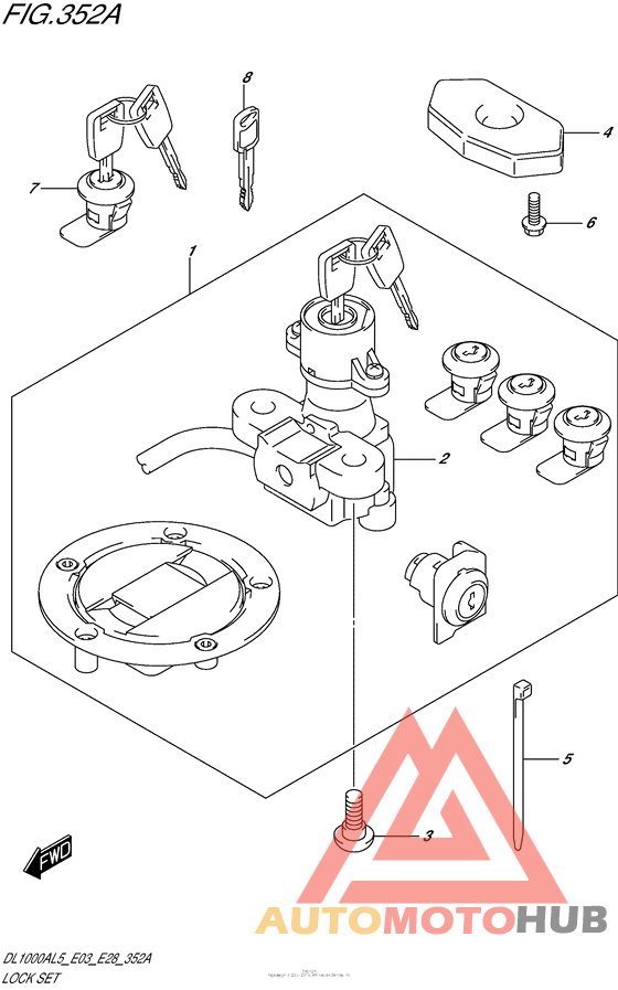 Lock Set (For Pannir Case) (Dl1000Al5 E03)