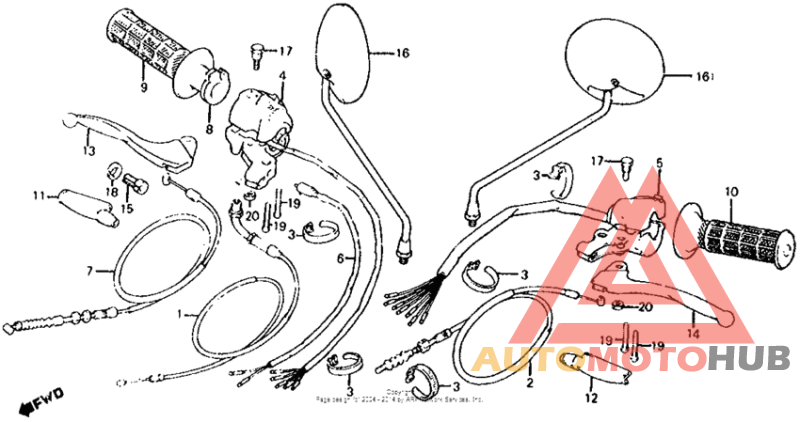 Control levers + switches + cables 81-85