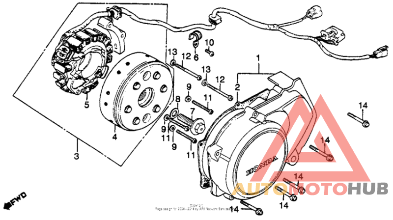 Left crankcase cover + alternator