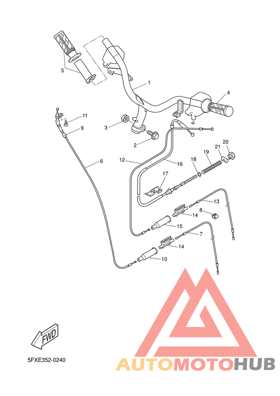Steering handle. cable