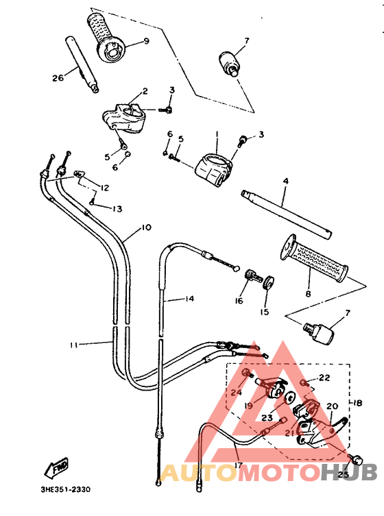 Steering handle. cable
