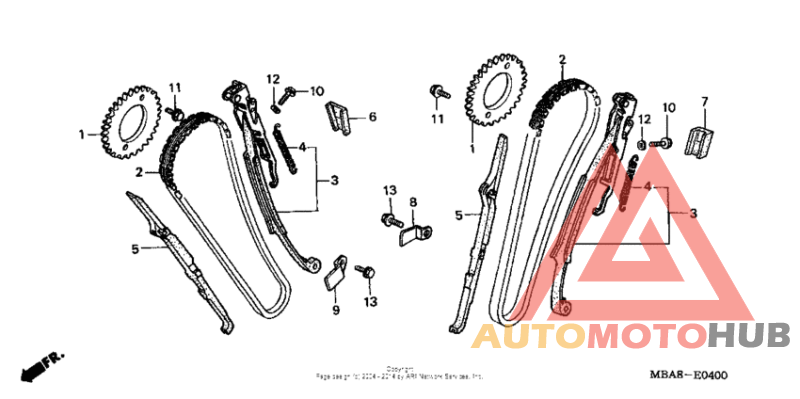 Cam chain + tensioner