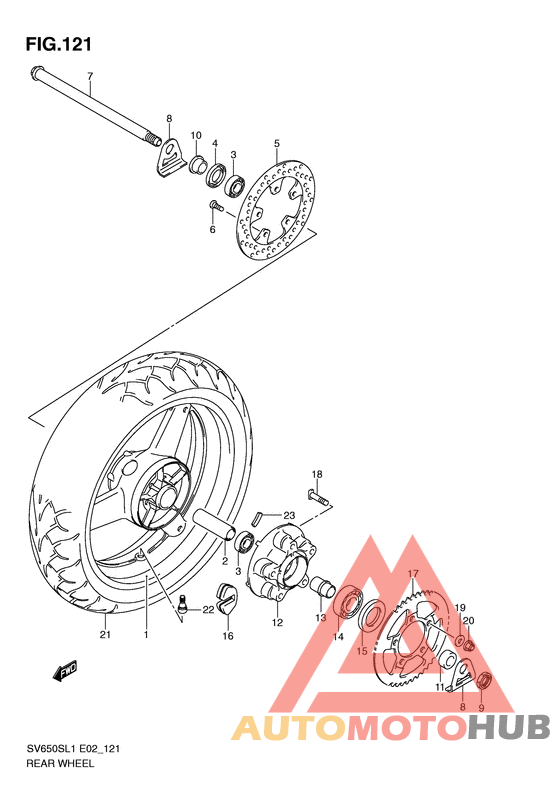 Rear wheel complete assy
