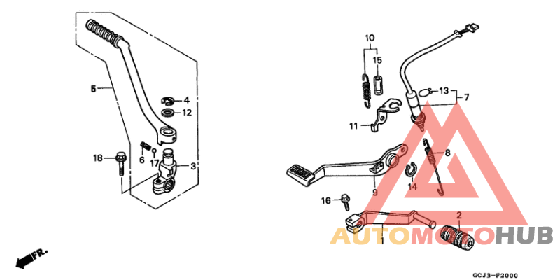 Pedal/kick starter arm