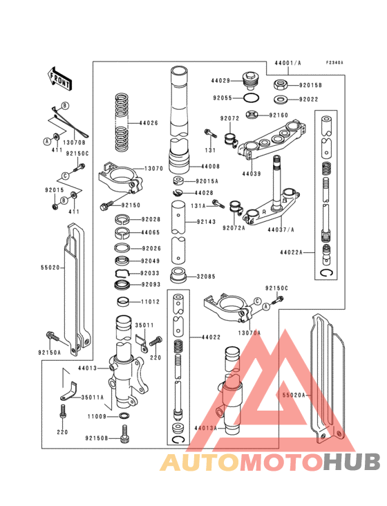 Front fork(1/2)(kdx125-b2)