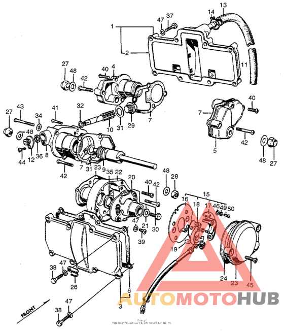 Cylinder head cover + points + advancer