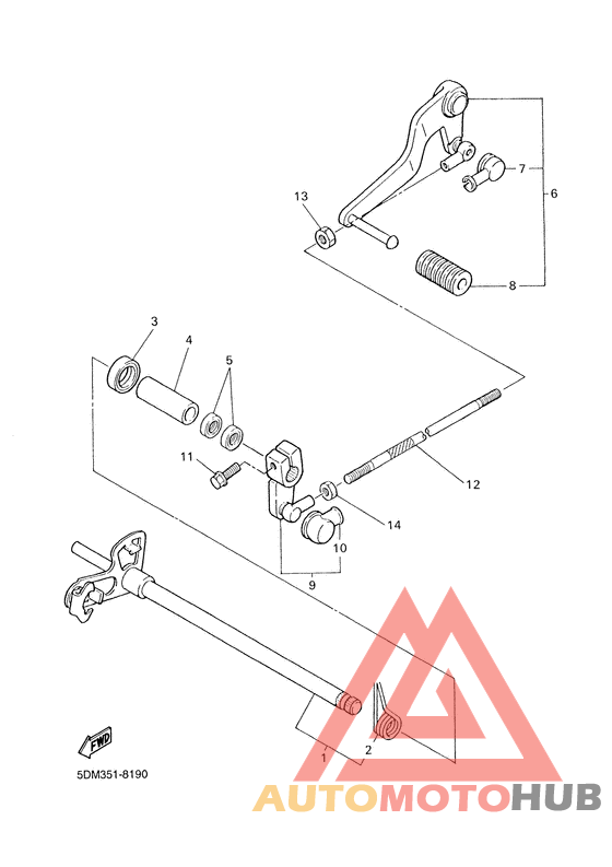 Axe de select. pedale