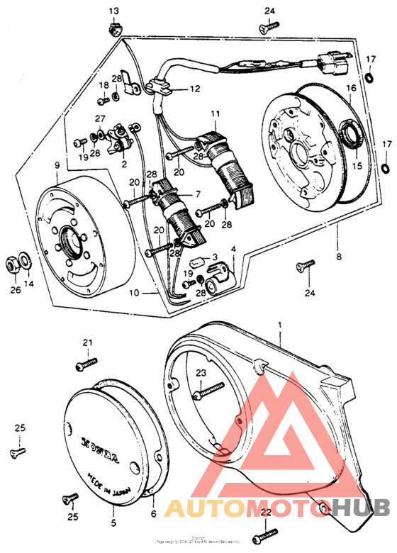 Left crankcase cover + alternator