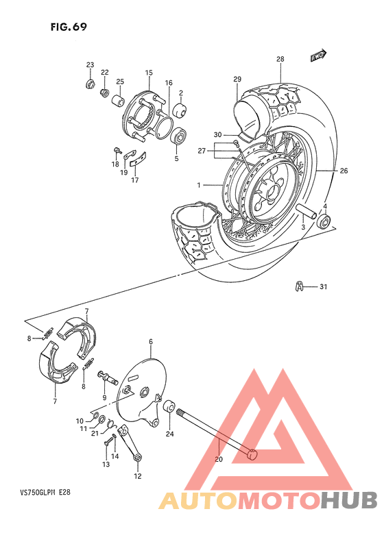 Rear wheel complete assy
