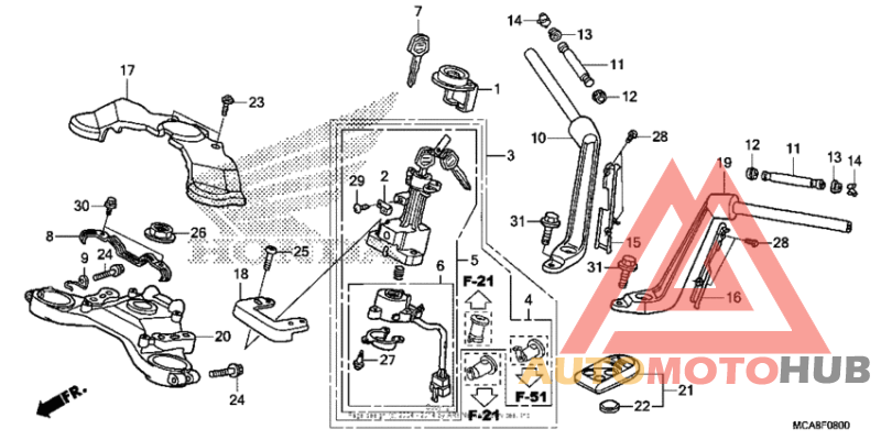 Handlebar + top bridge