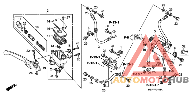 Fr. brake master cylinder