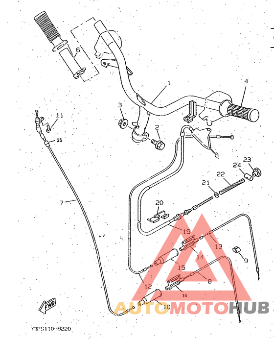Steering handle. cable