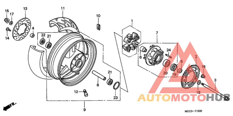 Rear wheel complete assy