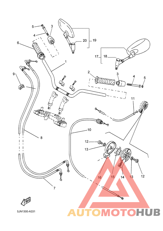Steering handle & cable
