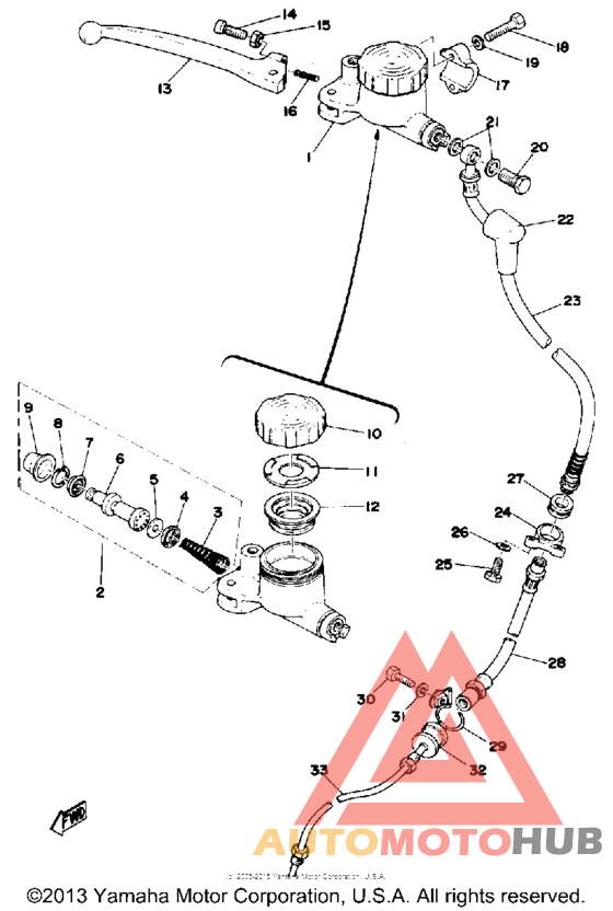 Master cylinder brake hose
