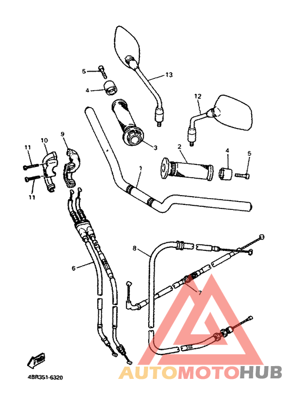 Steering handle . cable