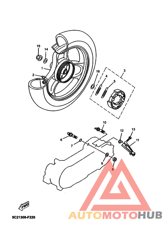 Rear wheel complete assy