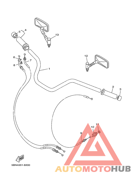 Steering handle. cable