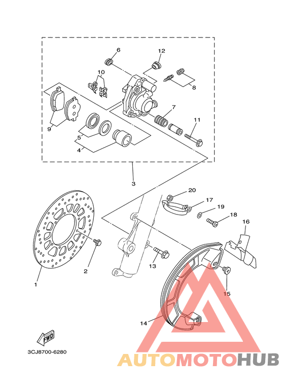 Front brake. caliper